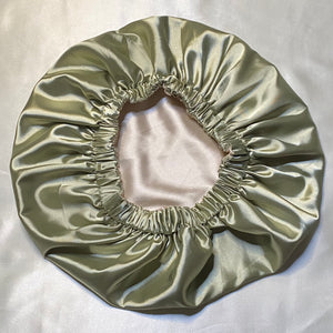 Sage Green and Cream | Reversible Bonnet